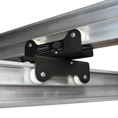 Image depicting a product titled Studio Rail 80-4 Wheel Double Swivel Car-Braked