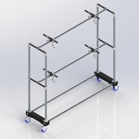 Image depicting a product titled 2.5m Meatrack Trolley